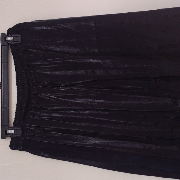 Coco + Juan Vintage Black Shimmer Wide Leg Elastic Waist Pull On Pants Size 2 - Picture 11 of 12